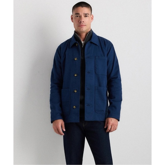 Quince Blue Organic Comfort Stretch Organic Cotton Chore Jacket Coat - Picture 9 of 15